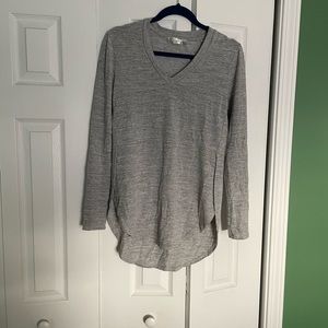 Gray V-Neck Tunic sweater